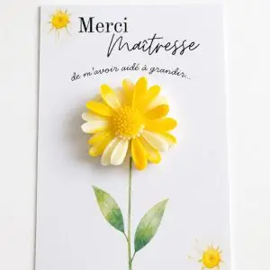 Fleur personnalisée – Merci Maîtresse, Nounou ou ATSEM